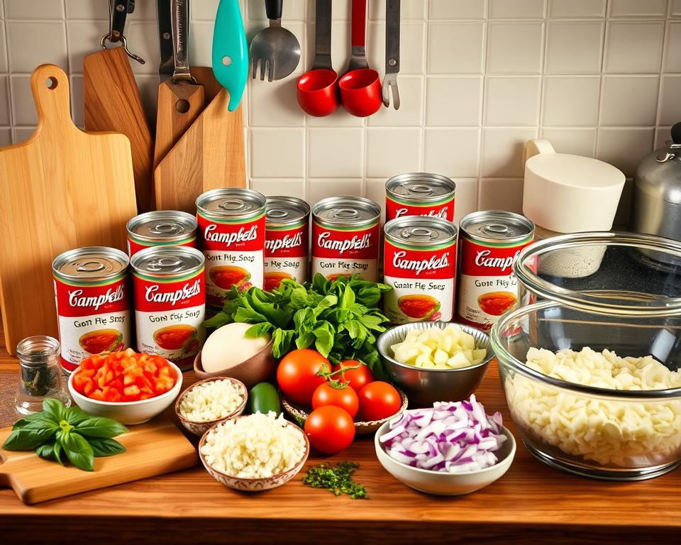 Campbell's Soup Ingredients and Kitchen Tools