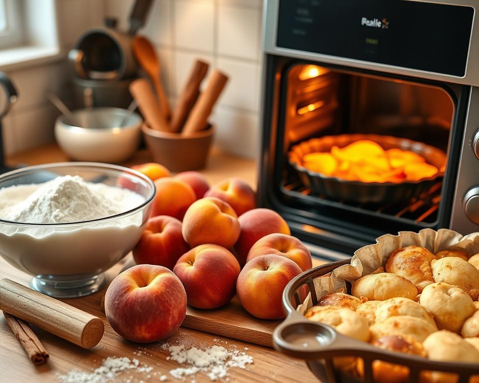 Peach Cobbler Baking Process