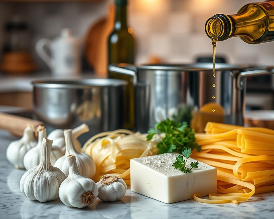 Creamy Garlic Pasta Preparation