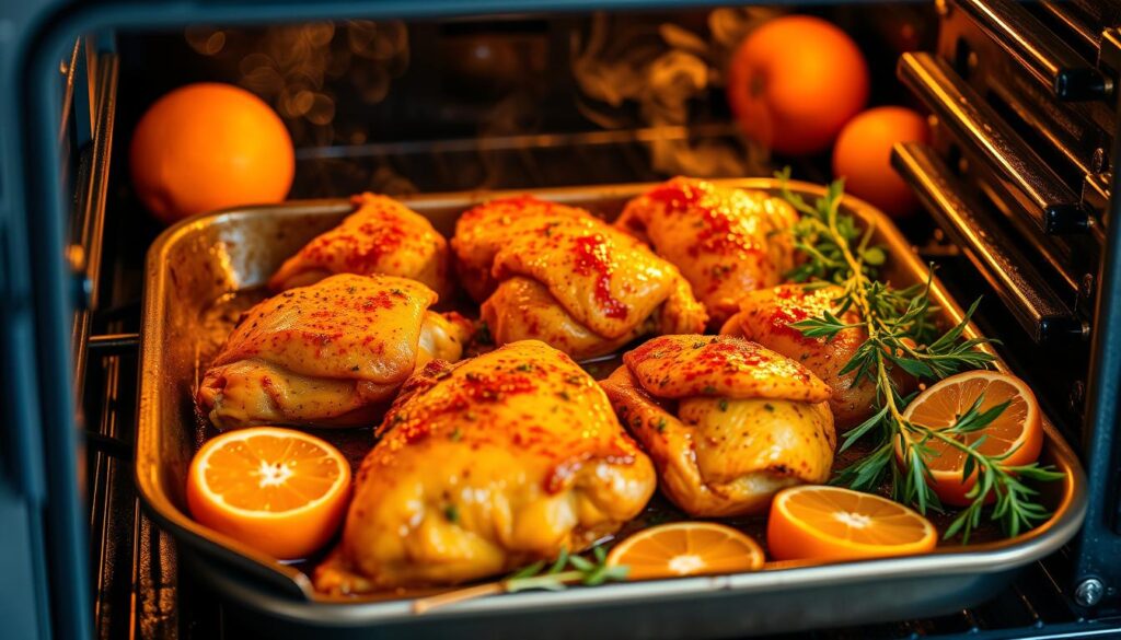 Harissa Chicken Roasting Process