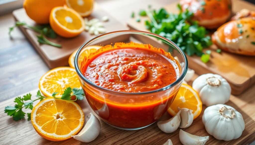 Harissa Orange Chicken Marinade Preparation