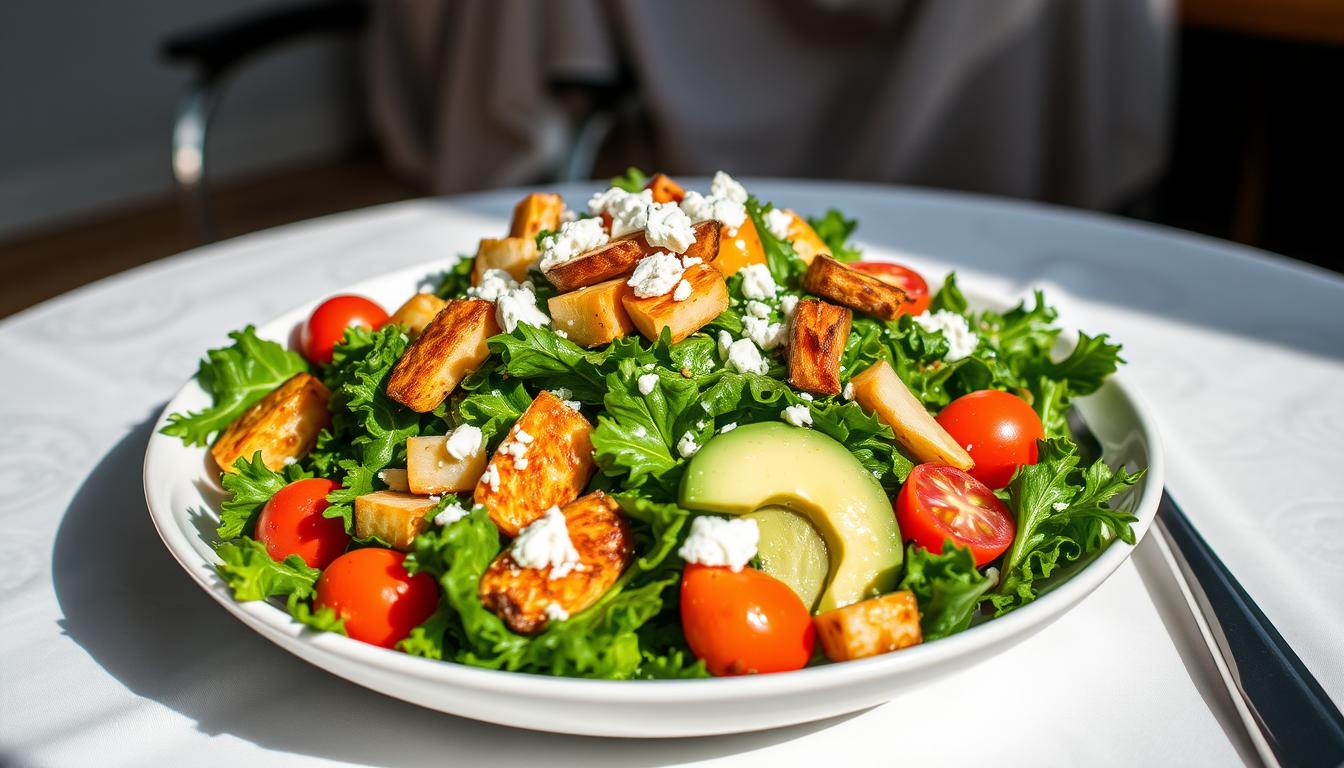 Kale Salad with Crispy Roasted Potatoes